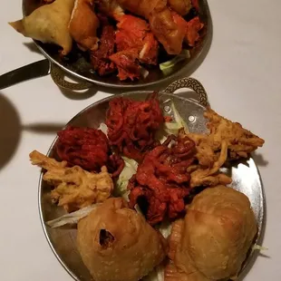 two plates of food