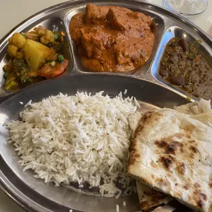 Lunch Special: Chicken Tikka Masala with sides.