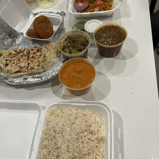 Aloo Tikki Chicken Biryani Lamb Curry Bhindi Masala Garlic Naan Butter Chicken Makhani