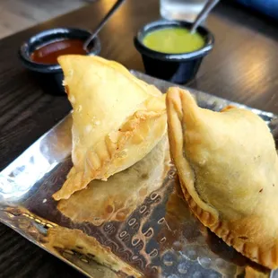 Lamb Samosas. Plump! Generous! Tasty!