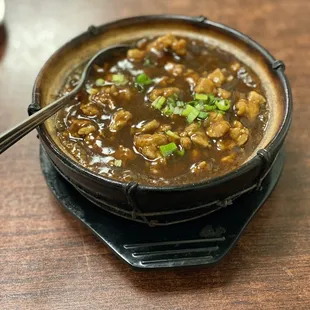 9.26.21 Minced pork and egg clay pot rice