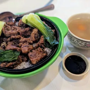 Black beans fair ribs claypot rice meal