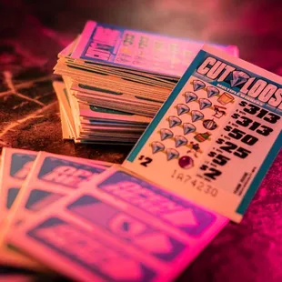 a pile of tickets