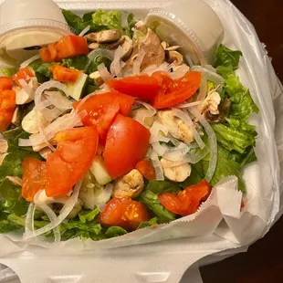 House salad with Blue Cheese dressing