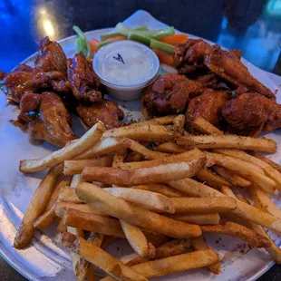 10 wings and Cajun fries