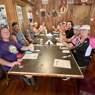 Bicycling friends stop for early finger at Claysville Store