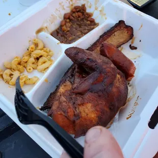Partially eaten 3 Meat combo