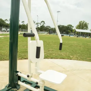 Four different fitness machines surround the walking trail, all using body weight for a flexible workout for any level.