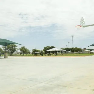 Two half-court basketball courts give another option for play.