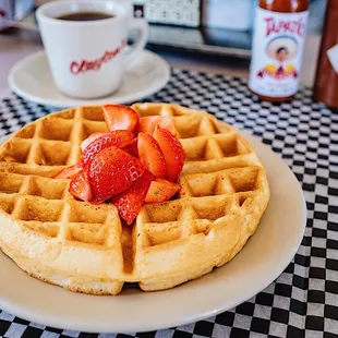 Waffle with Strawberries