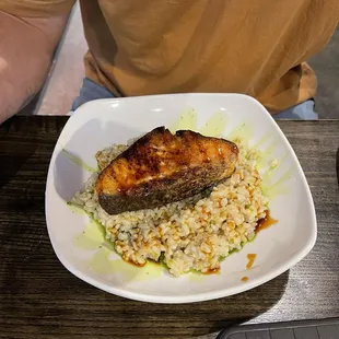 Salmon rice bowl special
