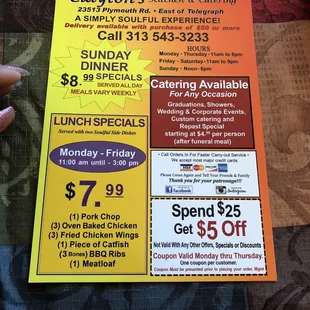 and they have specials !