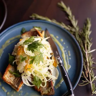 Market fish/ fennel citrus salad/ white wine 32