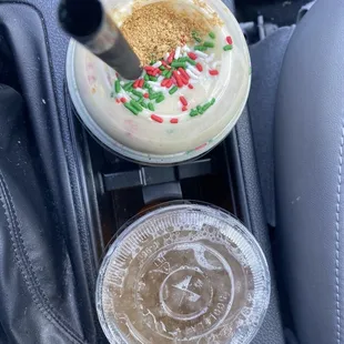 Sugar cookie and raspberry tea with cranberry aloe