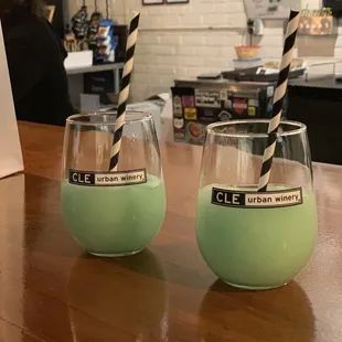 St. Patrick's Day peach Chardonnay slushies!