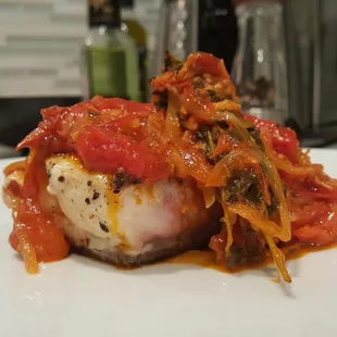 Hake Fish with tomato sauce from Chef Charlie