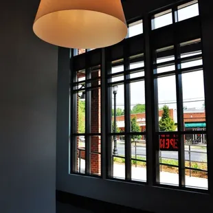 a light fixture hanging from the ceiling