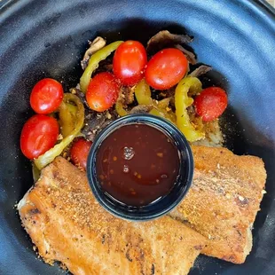 salmon bowl with brown rice