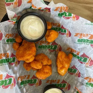 Buffalo coated cauliflower
