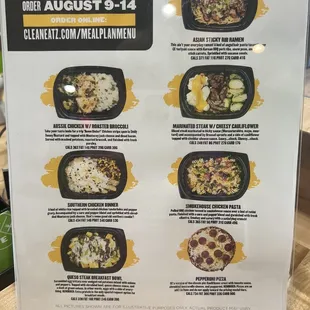 This weeks fresh menu.