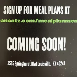 Meal Plans