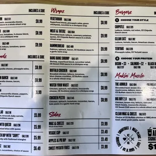 Menu inside
