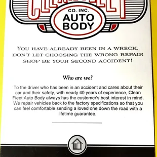 Their flyer of services