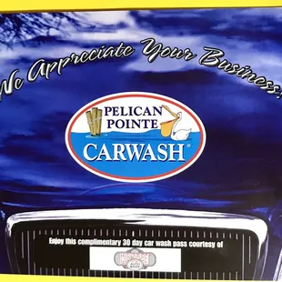 As a gift, customers receive a certificate for five complimentary car washes.