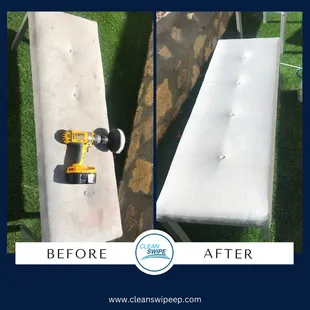 Upholstery clean before and after