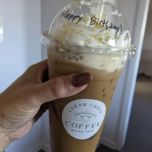 Maple cinnamon iced latte