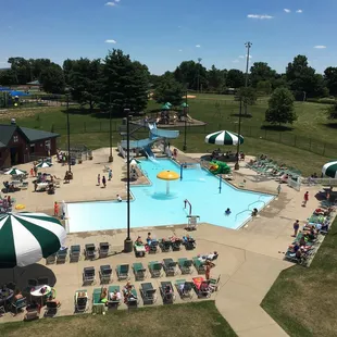 Outdoor Splash Pool with water slide