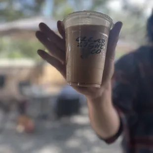 Another day, another iced latte on the hike.