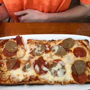 Sausage and Pepperoni flatbread
