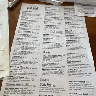 Full menu