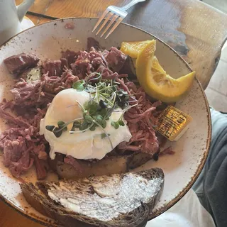 Corned Beef Hash and Eggs*
