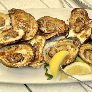 Char-grilled oysters