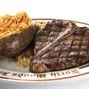Close up Porterhouse Steak Dinner