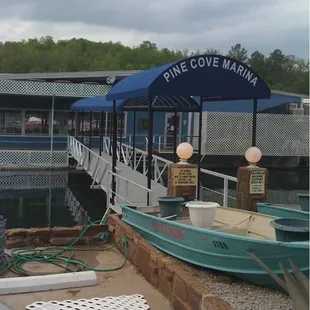a boat docked at the dock