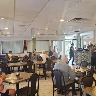 people sitting at tables