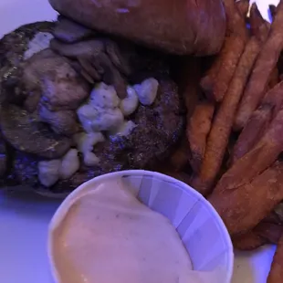 Mushroom Swiss burger