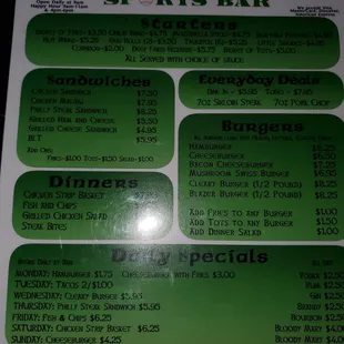 menu
