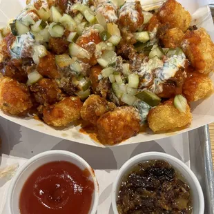 Loaded Tots and side of bacon jam