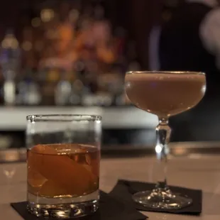 Old fashioned, espresso martini