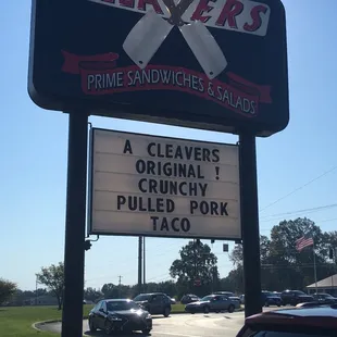 a sign for a restaurant
