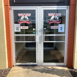 the front door of a restaurant