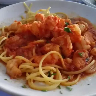 Shrimp Fra Diavolo Over Linguine