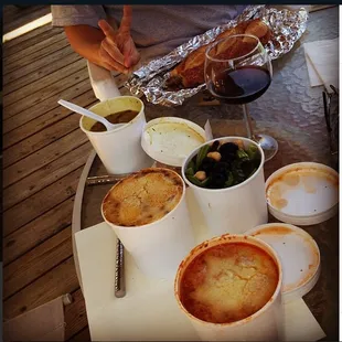 Minestrone soup was amazing! Also pictured: meat raviol, roast beef sandwich, gnocchi, and a side salad... YUM!