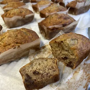 Dark chocolate banana bread.