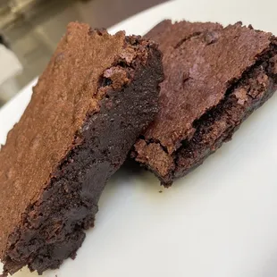 Dark chocolate brownie.