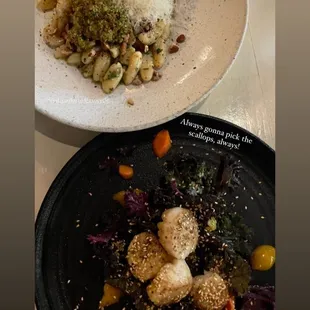 two plates of food